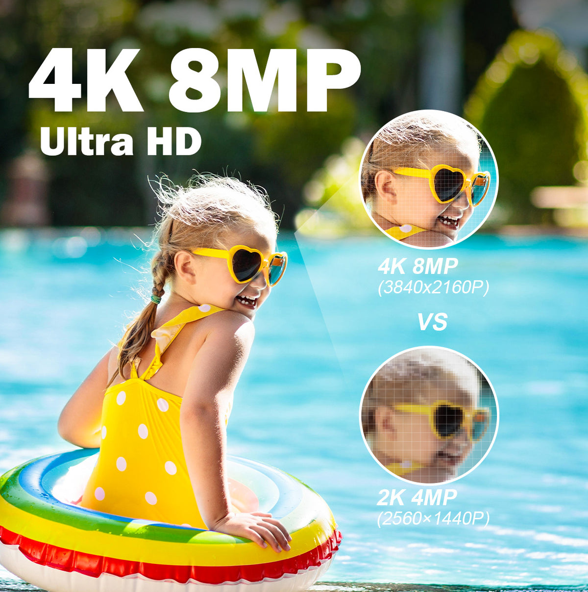 4K 8MP Outdoor WiFi Surveillance Camera with Spotlight, 2.4/5Ghz WiFi PTZ Camera Human/Animal/Vehicle Detection