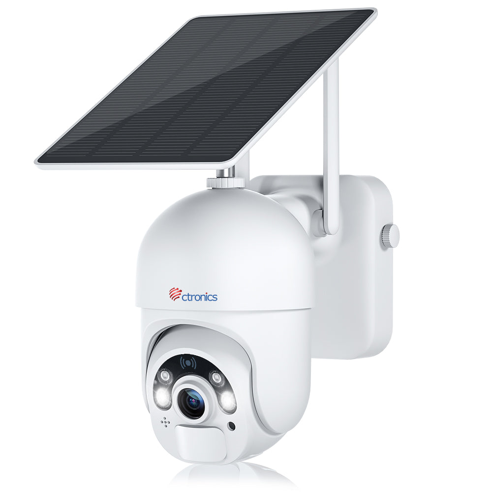 Ctronics 2K 3MP Solar Security Camera with Color Night Vision & 10000mAh battery