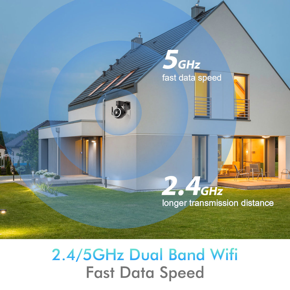 (2nd Item $15)Ctronics 2.5K 4MP Outdoor Surveillance Camera WLAN 2.4/5GHz & 7/24 Record