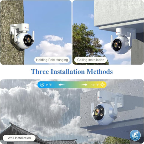 Ctronics 5X Optical Zoom 5MP Outdoor Security Camera with 2.4/5 Ghz WiFi & Cloud Storage