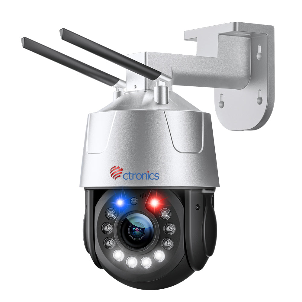 30X Optical Zoom 5MP WiFi PTZ Surveillance Camera with Audible Light Alarm and 50m Color Night Vision