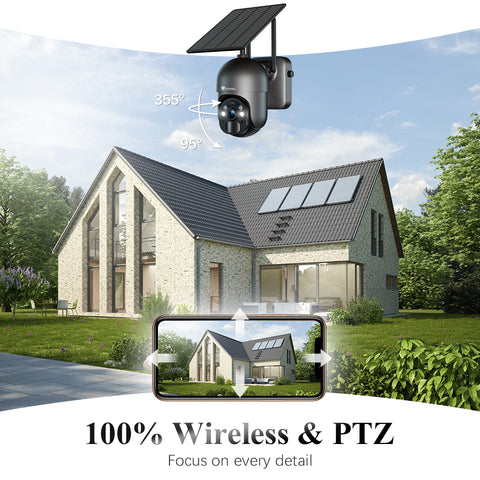 Ctronics 2.5K 4MP Security Cameras Wireless Outdoor WiFi Solar 10000mAh Battery Powered