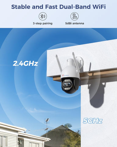Ctronics [10X Hybrid Zoom 4K 8MP Security Camera Outdoor Metal, Dual-Lens & Zoom, 2.4/5GHz WiFi