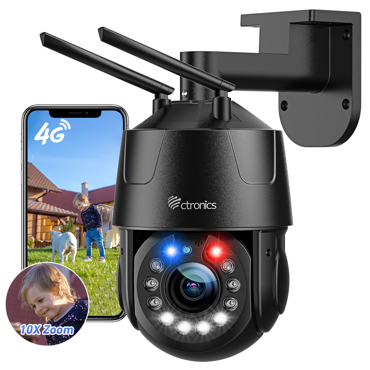 Ctronics 4K Ultra HD 10倍ハイブリッドズームカメラ Amazon.co.jp: Ctronics 4k 防犯カメラ 屋外 10倍ハイブリッド