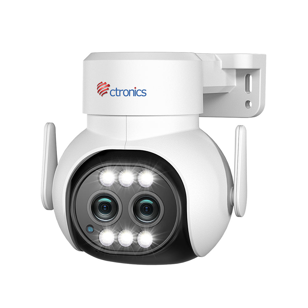 Ctronics 6X ハイブリッド ズーム デュアル レンズ 1080P HD WIFI 監視カメラ