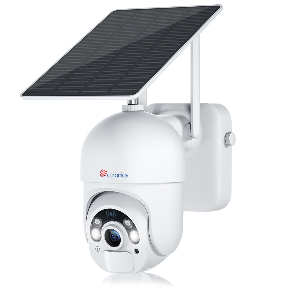 Drahtlose Solar-Überwachungskamera von Ctronics mit Farb-Nachtsicht und 10.000-mAh-Akku