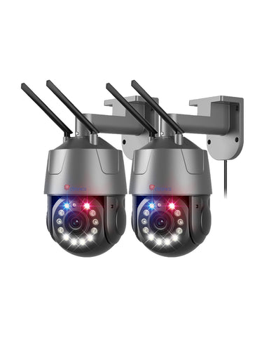 Ctronics 4K 8MP 30X Optical 3D Zoom Security Camera,Person/Vehicle/Animal Detection, R&B Warning Lights, 150m Night Vision, 2.4/5G, Cloud,Metal