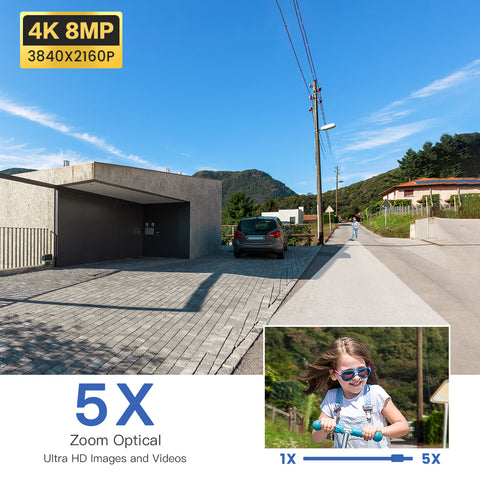 Ctronics 4K 8MP Surveillance Camera with 2.4/5GHz WiFi & People/Vehicle/Animal Detection
