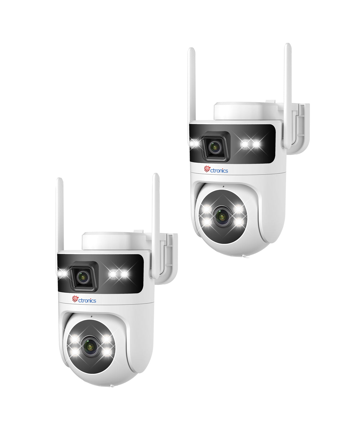 Ctronics Outdoor PoE WiFi Surveillance Camera, Dual-Lens, Dual-Band 5GHz/2.4GHz Wireless IP PTZ Camera with Human Detection