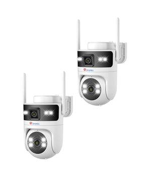 Ctronics Outdoor PoE WiFi Surveillance Camera, Dual-Lens, Dual-Band 5GHz/2.4GHz Wireless IP PTZ Camera with Human Detection