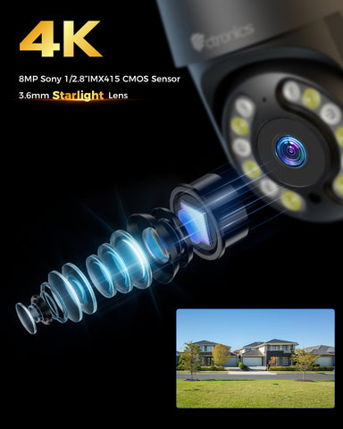 4K Outdoor Camera WiFi 2,4/5GHz with Human/Vehicle/Animal Detection