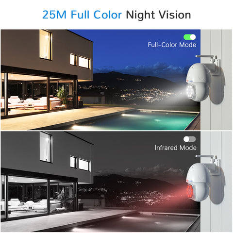 2,4Ghz WiFi 5MP Outdoor Surveillance Camera with Human Detection Auto Tracking 355° Pan 140° Tilt