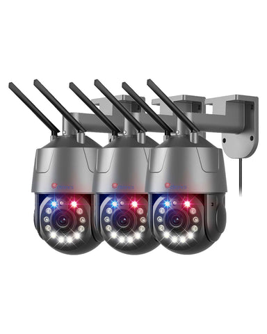 Ctronics 4K 8MP 30X Optical 3D Zoom Security Camera,Person/Vehicle/Animal Detection, R&B Warning Lights, 150m Night Vision, 2.4/5G, Cloud,Metal