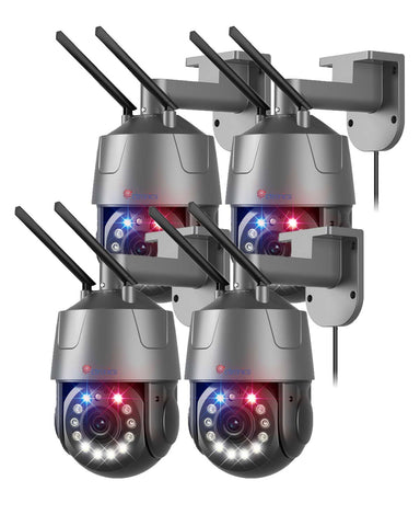 Ctronics 4K 8MP 30X Optical 3D Zoom Security Camera,Person/Vehicle/Animal Detection, R&B Warning Lights, 150m Night Vision, 2.4/5G, Cloud,Metal