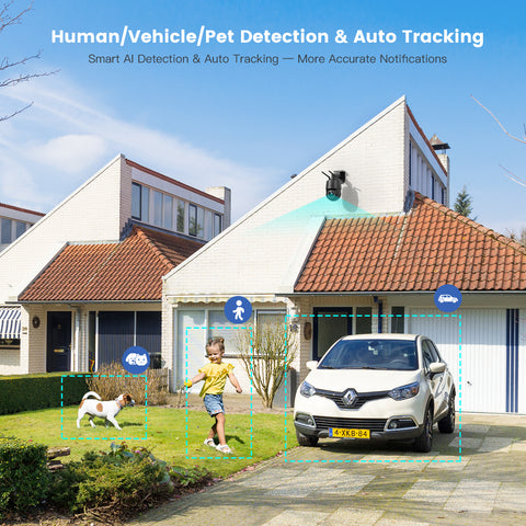Cámara de vigilancia Ctronics 4K 8MP con WiFi 2.4/5GHz y detección de personas/vehículos/animales