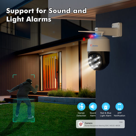 4K 16X Optical Zoom CCTV Security Camera Outdoor with Auto Tracking/Cr