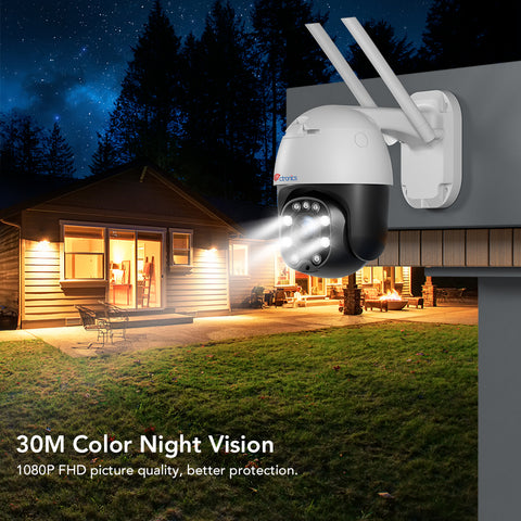 Ctronics 5 MP Smart PTZ WiFi-Außenkamera mit 5-fachem Zoom und 30 m Farb-Nachtsicht