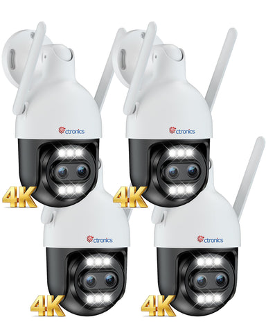 Ctronics [10X Hybrid Zoom 4K 8MP Security Camera Outdoor Metal, Dual-Lens & Zoom, 2.4/5GHz WiFi