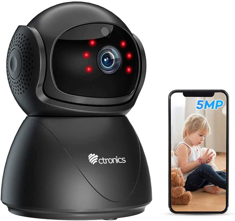 5MP PTZ Indoor Security Camera Ctronics CCTV WiFi Surveillance Camera with Auto Tracking