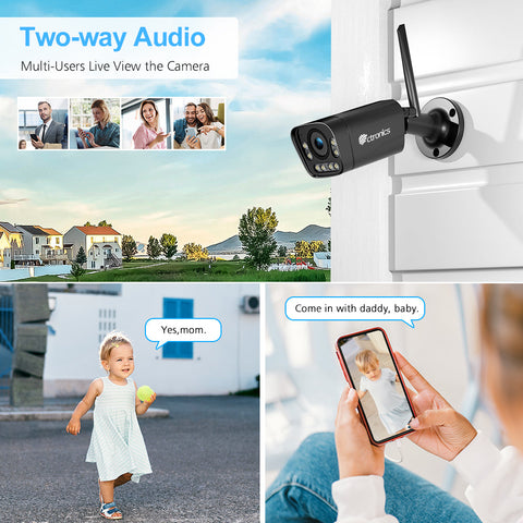 4K 8MP Outdoor WiFi Surveillance Camera with Vehicle/Human Detection 5X Digital Zoom