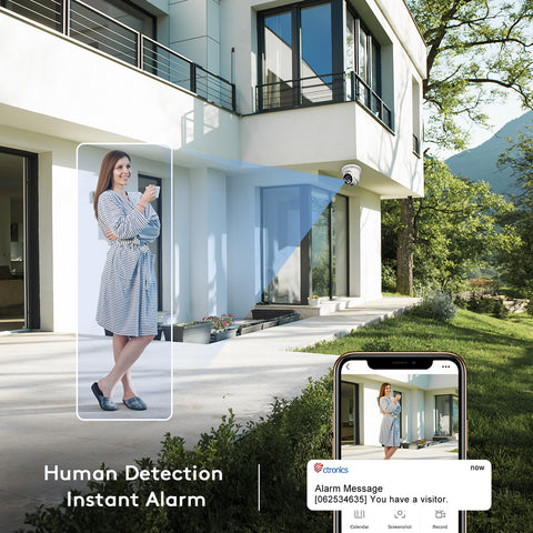 Telecamera Di Sicurezza Wireless 1080P Con Visione Notturna E Rilevamento AI – Interni/Esterni, Audio Bidirezionale