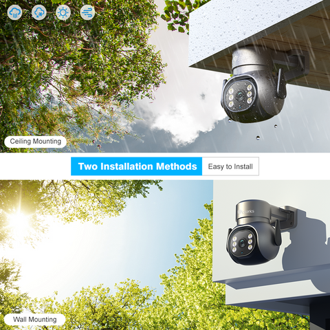 2.5K 4MP Outdoor Security Camera WiFi 2.4/5GHz, PTZ IP Camera