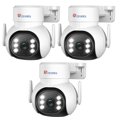 Caméra de surveillance WIFI HD 1080P à double objectif à zoom hybride Ctronics 6X