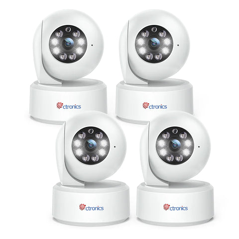 Ctronics 2.5K 4MP Surveillance Camera Indoor & 2.4/5Ghz WLAN with 20m Color Night Vision
