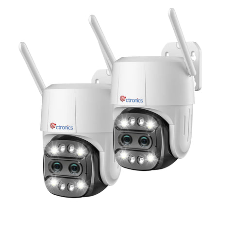 【2点目 $19.99】Ctronics 6X ハイブリッドズーム 屋外監視カメラ デュアルレンズ付き