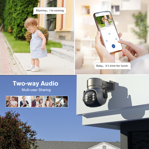 2.5K 4MP Outdoor Security Camera WiFi 2.4/5GHz, PTZ IP Camera