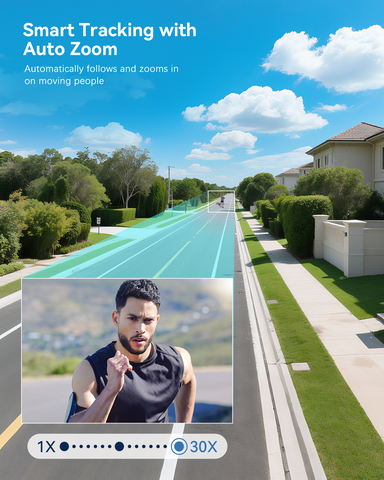 Ctronics 4K 8MP 30X Optical 3D Zoom Security Camera,Person/Vehicle/Animal Detection, R&B Warning Lights, 150m Night Vision, 2.4/5G, Cloud,Metal