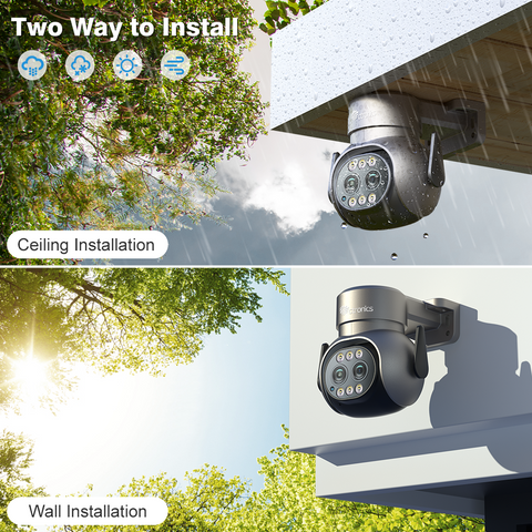 Ctronics 2.5K 4MP Security Camera with Dual Lens 2.4/ 5GHz WiFi & 6X Hybrid Zoom