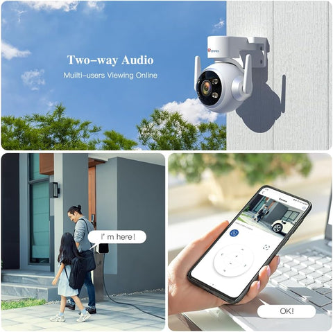 Ctronics 5X Optical Zoom 5MP Outdoor Security Camera with 2.4/5 Ghz WiFi & Cloud Storage