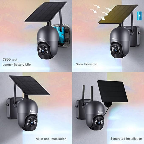 Wireless Solar Security Camera with wifi and 4x digital zoom