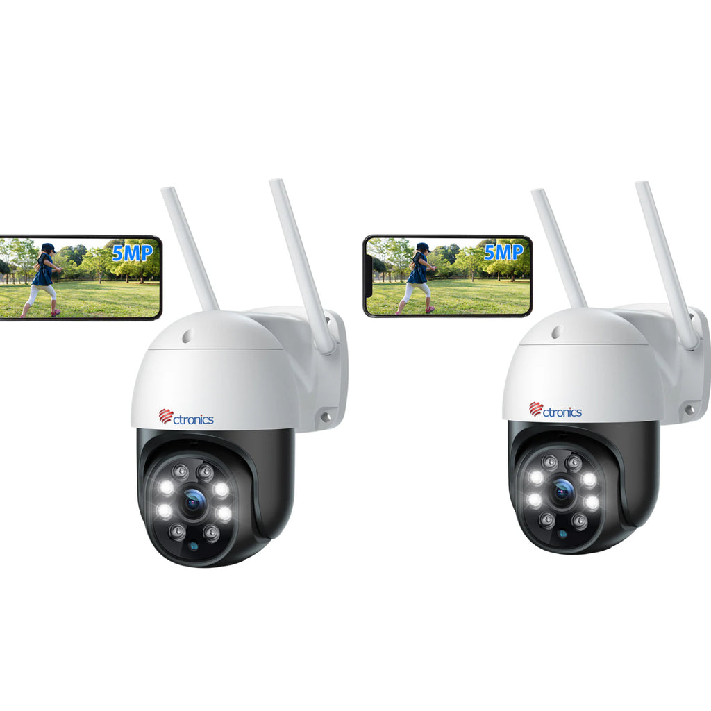 【2nd item $19.99】Ctronics 5MP Security Camera With 2.4G/5GHz Dual Band WiFi and 24/7 monitoring