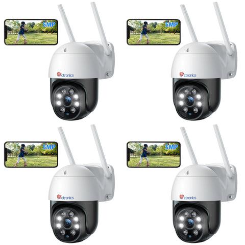 【2nd item $19.99】Ctronics 5MP Security Camera With 2.4G/5GHz Dual Band WiFi and 24/7 monitoring