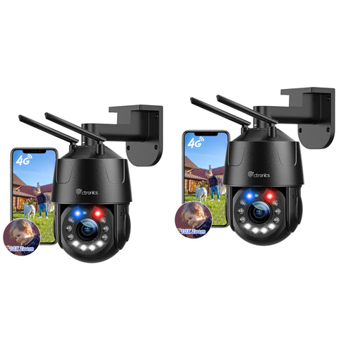 4G Cellular Security Camera With  10X Optical Zoom & 165FT Color Night Vision