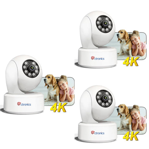 4K 8MP 2.4/5GHz WiFi Indoor Camera,AI Person/Pet Detection, 24/7 Recording