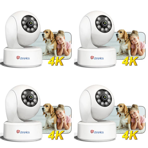 4K 8MP 2.4/5GHz WiFi Indoor Camera,AI Person/Pet Detection, 24/7 Recording