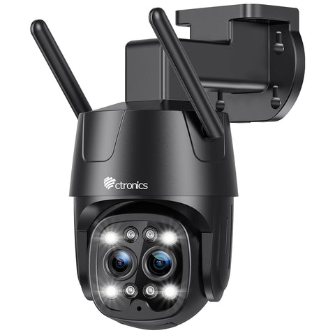Fotocamera intelligente 2K da 4 MP per interni/esterni, doppio obiettivo e zoom ibrido 6X e Wi-Fi 5G/2,4 GHz