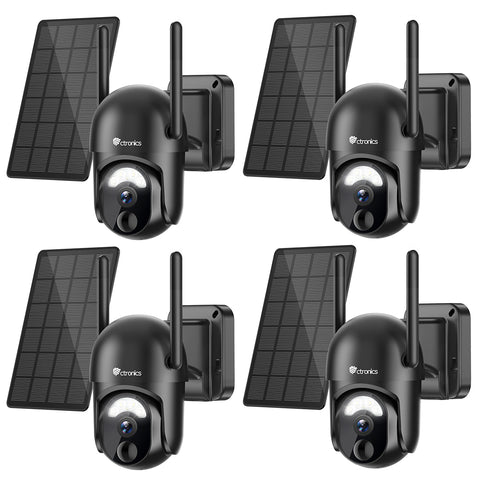 Ctronics 2K 3MP Solar Security Camera Wireless Outdoor with 7800mAh Rechargeable Battery & AI/PIR Detection