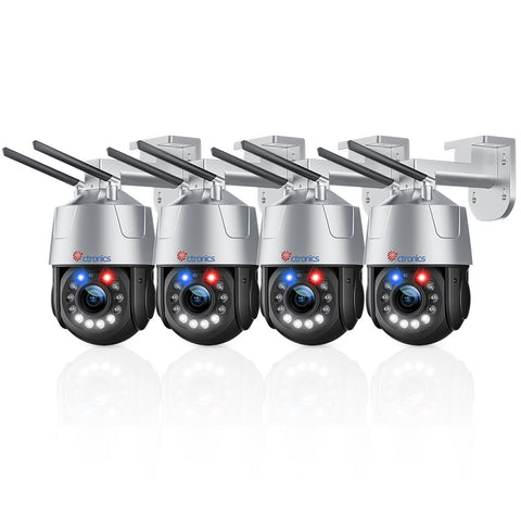 Caméra de surveillance PTZ WiFi 5MP, zoom optique 30X, avec alarme lumineuse sonore et vision nocturne couleur 50 m