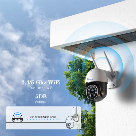Cámara de seguridad Ctronics de 5MP con WiFi de doble banda 2.4G/5GHz y monitoreo 24 horas al día, 7 días a la semana