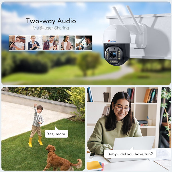 4K 8MP Security Camera Outdoor Ctronics PTZ WiFi  Surveillance Camera with Intelligent Human /Vehicle Detection for Home Security