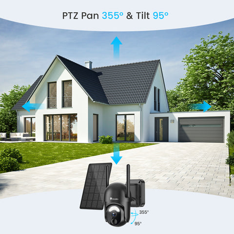 Ctronics 2K 3MP Solar Security Camera Wireless Outdoor with 7800mAh Rechargeable Battery & AI/PIR Detection