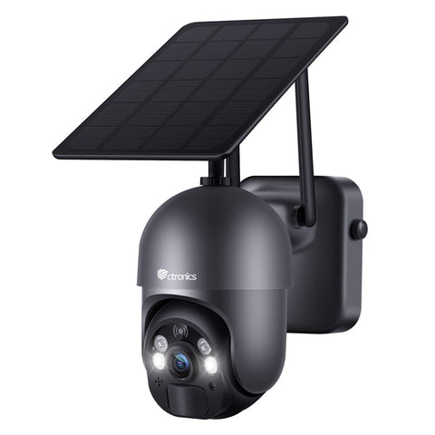 Caméra de sécurité solaire sans fil Ctronics 2K 3MP avec wifi et zoom numérique 4x