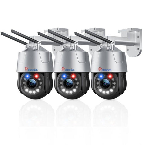 Caméra de surveillance PTZ WiFi 5MP, zoom optique 30X, avec alarme lumineuse sonore et vision nocturne couleur 50 m