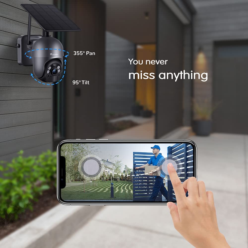 Wireless Solar Security Camera with wifi and 4x digital zoom - Ctronics